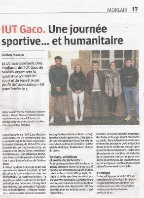 ARTICLE SUR LA JOURNEE SPORT SANTE